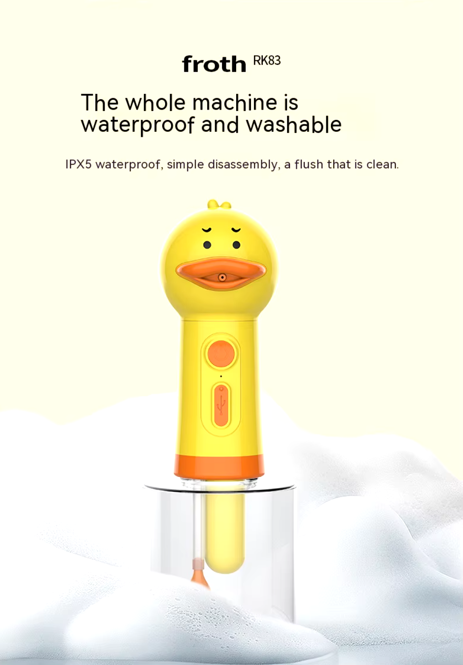 Yellow Duck Electric Foam Machine automatic soap dispenser for easy and fun pet grooming