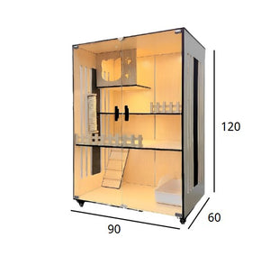 Handcrafted Wooden Cat Villa – Elegant and Spacious Sanctuary for Cats