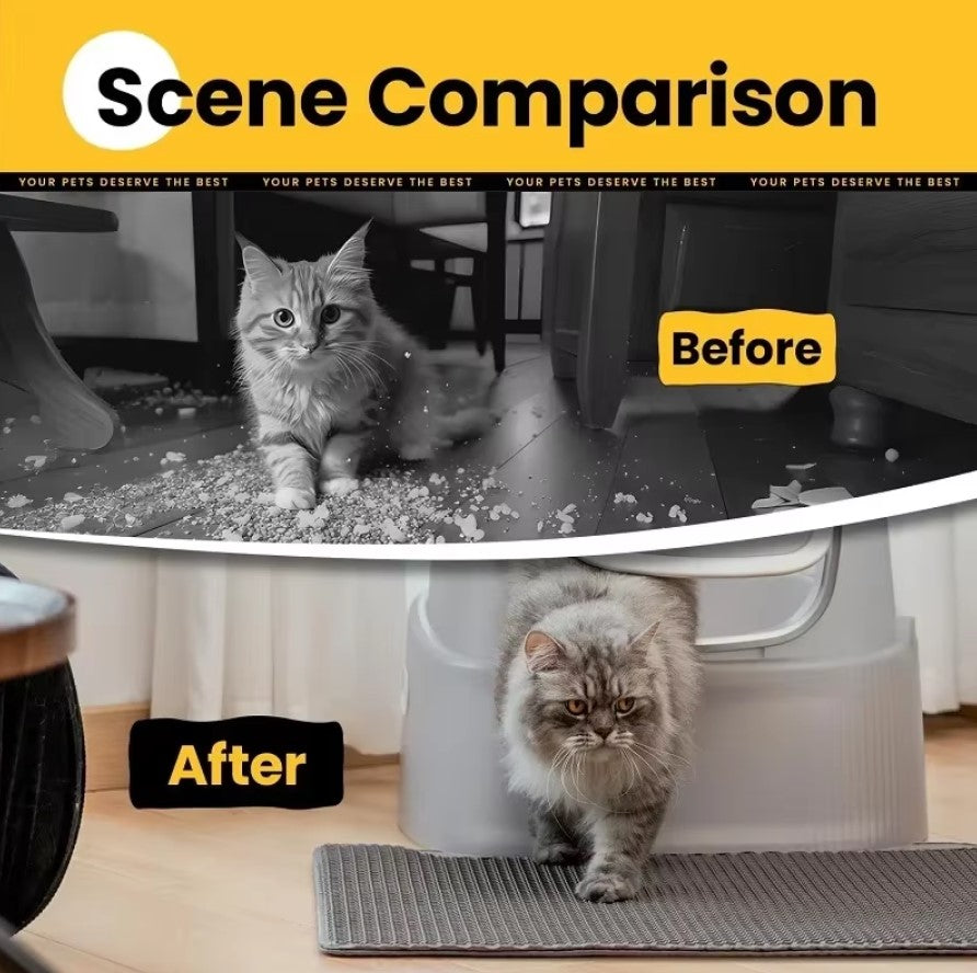 Double-Layer Waterproof Cat Litter Mat – Soft EVA Material for Mess-Free Floors - The Pet Paradise