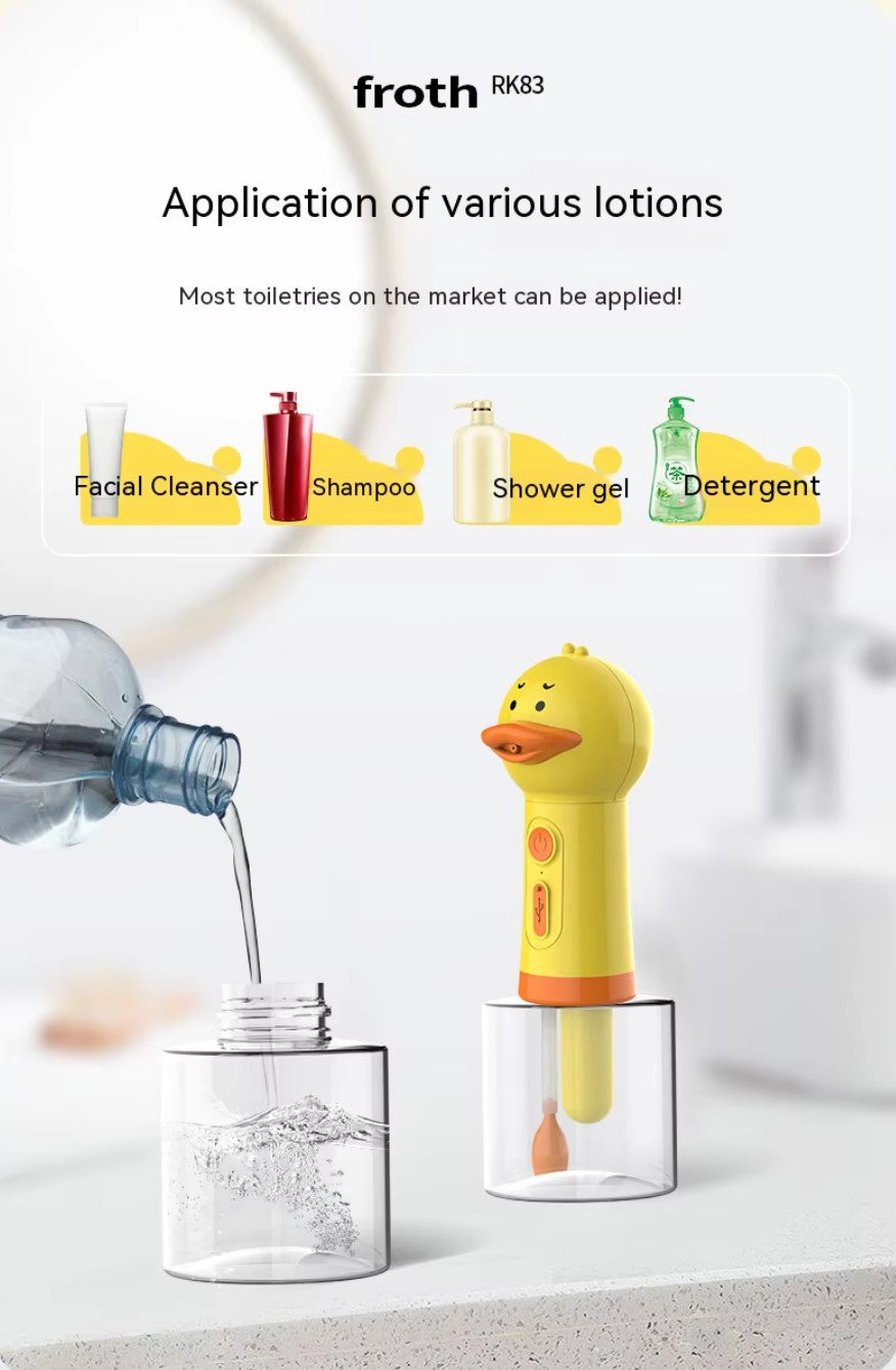 Yellow Duck Electric Foam Machine automatic soap dispenser for easy and fun pet grooming
