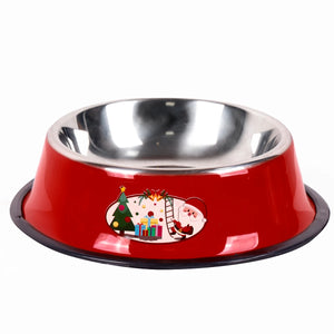 Christmas Stainless Steel Pet Bowl – Festive and Durable Feeding Bowl for Cats and Dogs