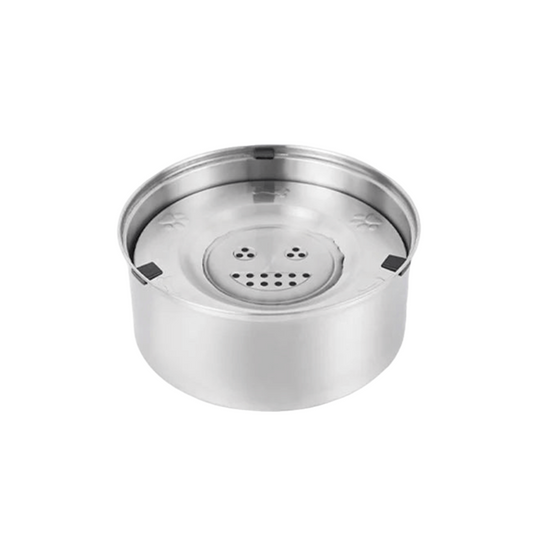Large stainless steel dog water bowl with non-slip base and anti-splash design, suitable for multi-dog homes and outdoor use.
