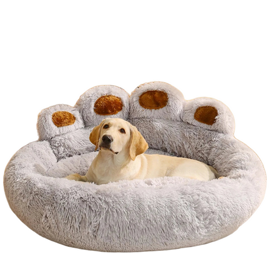Plush pet dog sofa bed for cats and dogs in various sizes, with soft surface and cozy design