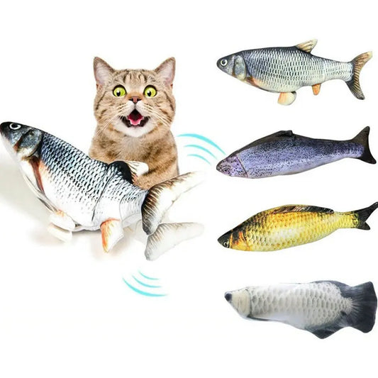 Interactive electric flopping fish cat toy with rechargeable battery