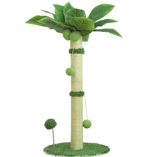 Coconut tree-shaped cat scratching post and climbing tower for indoor exercise