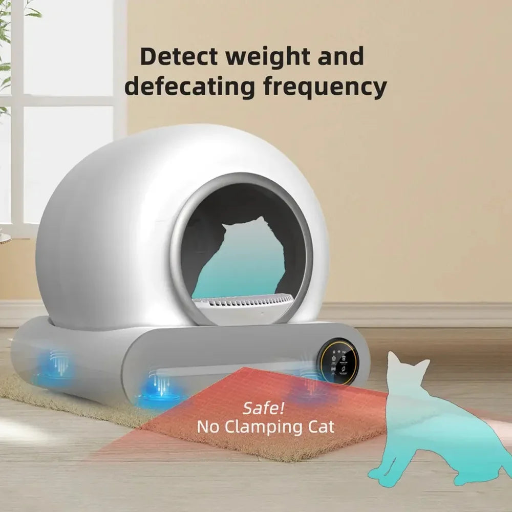 Tonepie 65L automatic self-cleaning cat litter box for multiple cats with app control
