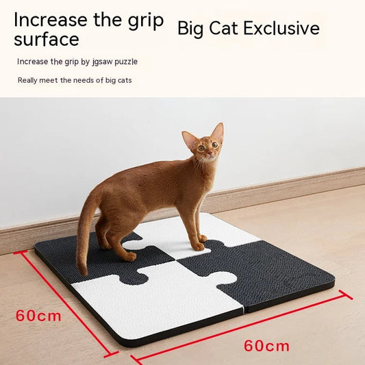 Vertical wall-mounted cat scratching board with large durable surface