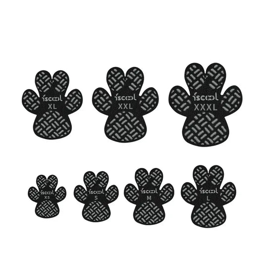 4-pack dog anti-slip paw grips with adhesive backing for indoor traction and paw protection.