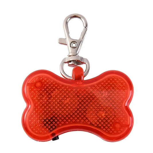 Adjustable glowing bone-shaped dog pendant LED light for night visibility
