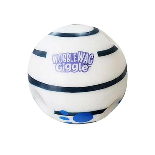 Wobble Wag Giggle Glow Ball toy with giggle sounds and glow-in-the-dark feature for interactive fun with dogs of all sizes.