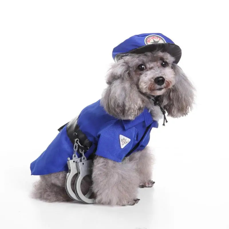 Pet wearing Halloween and Christmas knitted sweaters, featuring festive designs for dogs and cats.