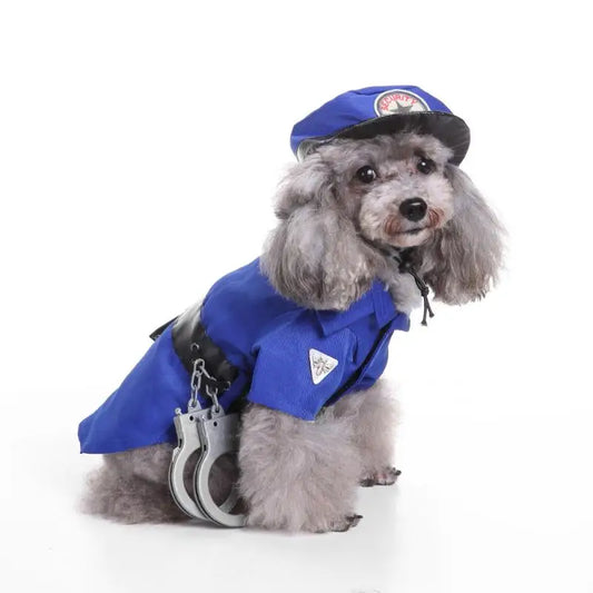 Pet wearing Halloween and Christmas knitted sweaters, featuring festive designs for dogs and cats.