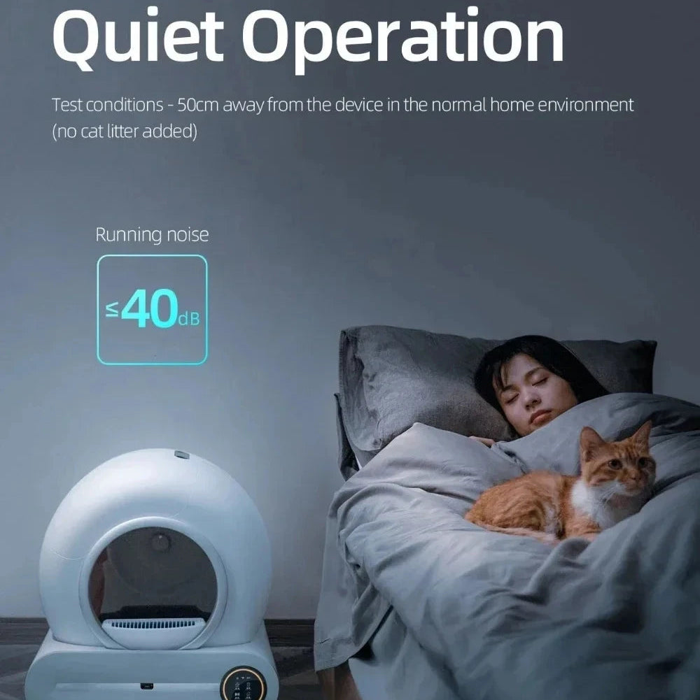 Tonepie 65L automatic self-cleaning cat litter box for multiple cats with app control