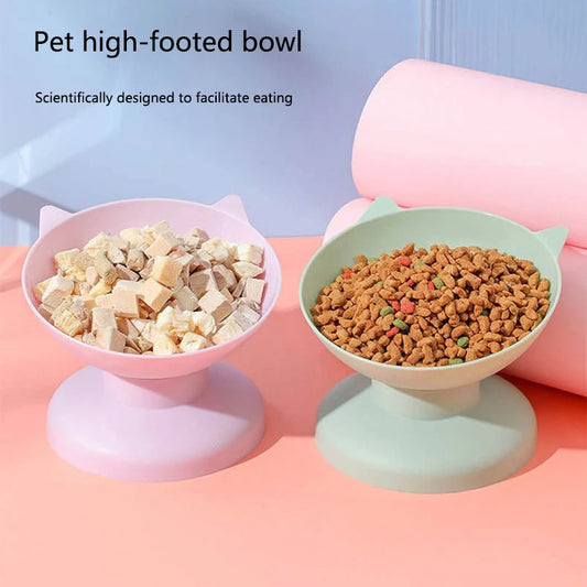 High bottom tilt pet bowl with ergonomic anti-choking design