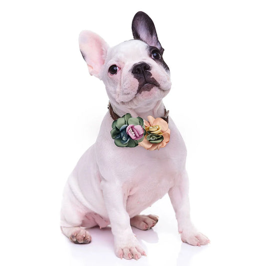 50PCS floral dog bow tie set for fashionable pet