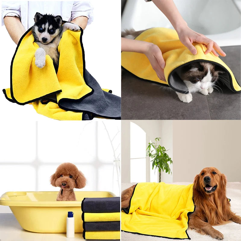 Soft and absorbent quick-drying towels for dogs and cats, perfect for grooming