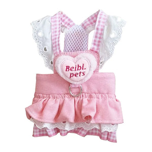 Conjunto de arnés y correa para perro de peluche: adorable diseño de falda para perros pequeños