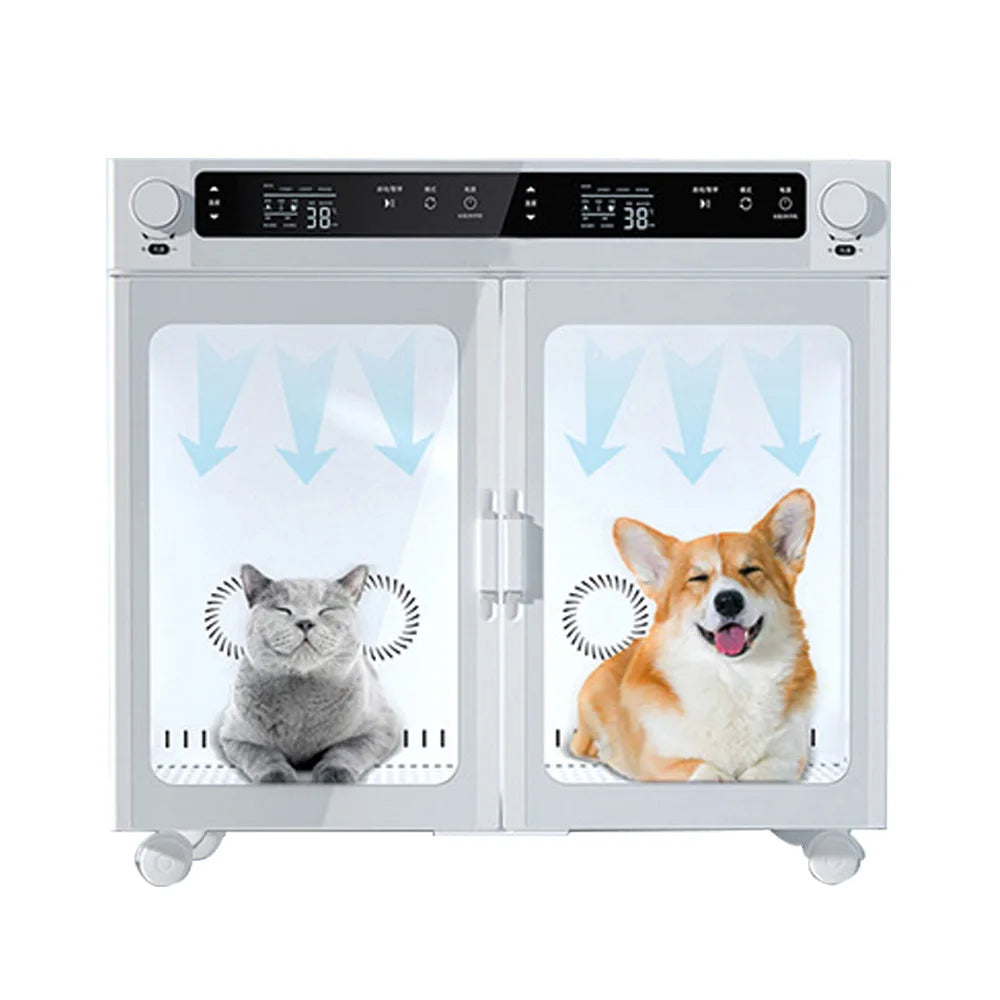Automatic pet dryer box with four turbines for drying large pets