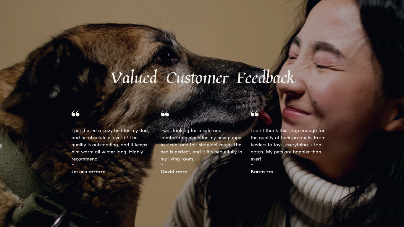 Customer testimonial – Dog licking woman, showing affection and happiness