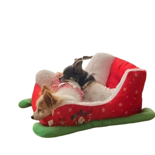 Dog resting comfortably in plush bed – part of our cozy dog bed range