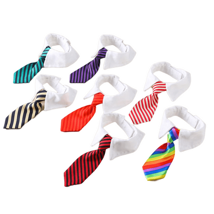 Adjustable striped bow tie collar for cats and small dogs – festive pet fashion