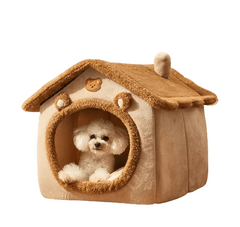 Foldable Dog House Kennel Bed – Warm Winter Nest for Cats and Dogs