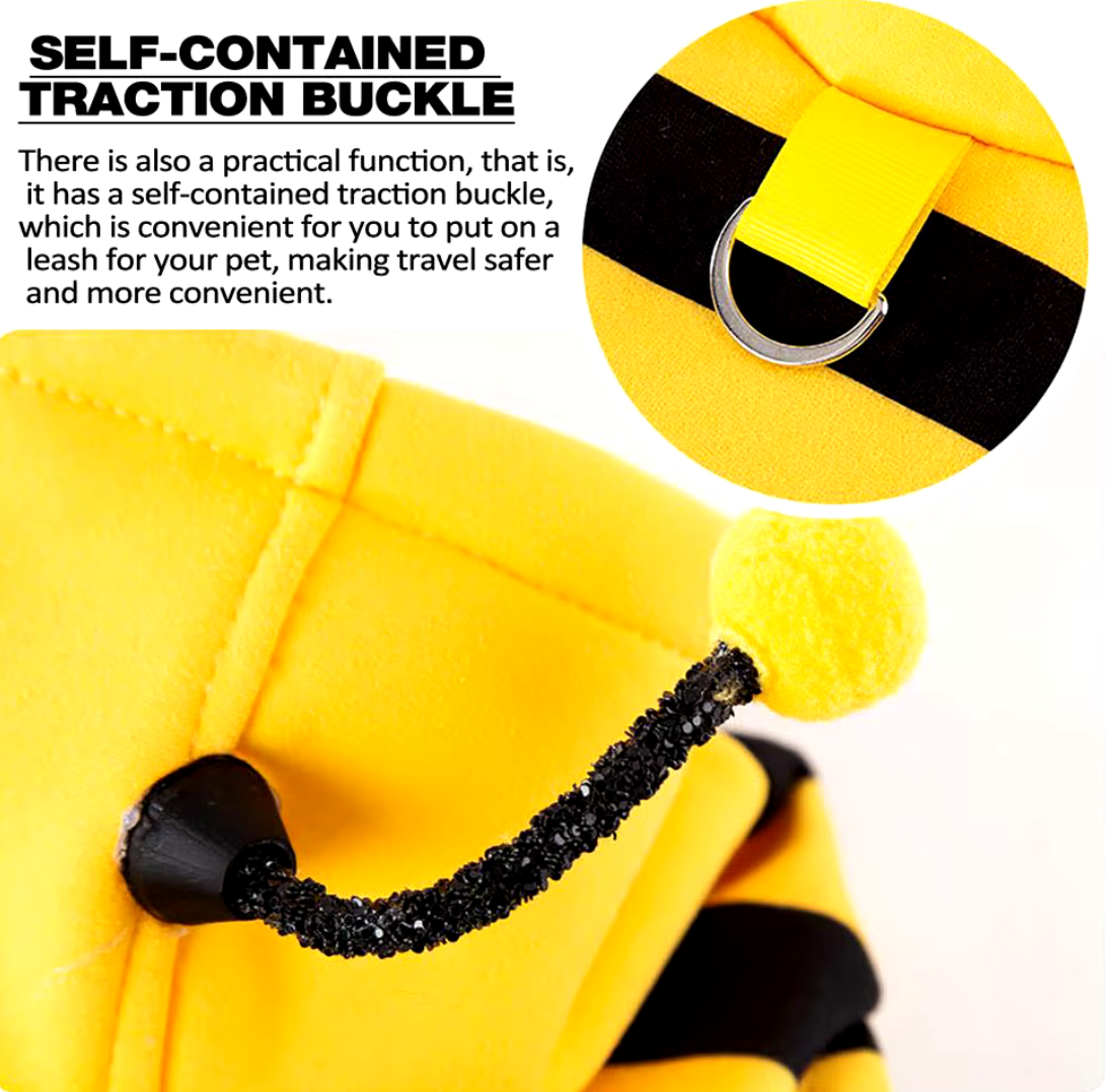 Dog Bee Costume - Soft hoodie for pets, perfect for Halloween and Christmas celebrations.