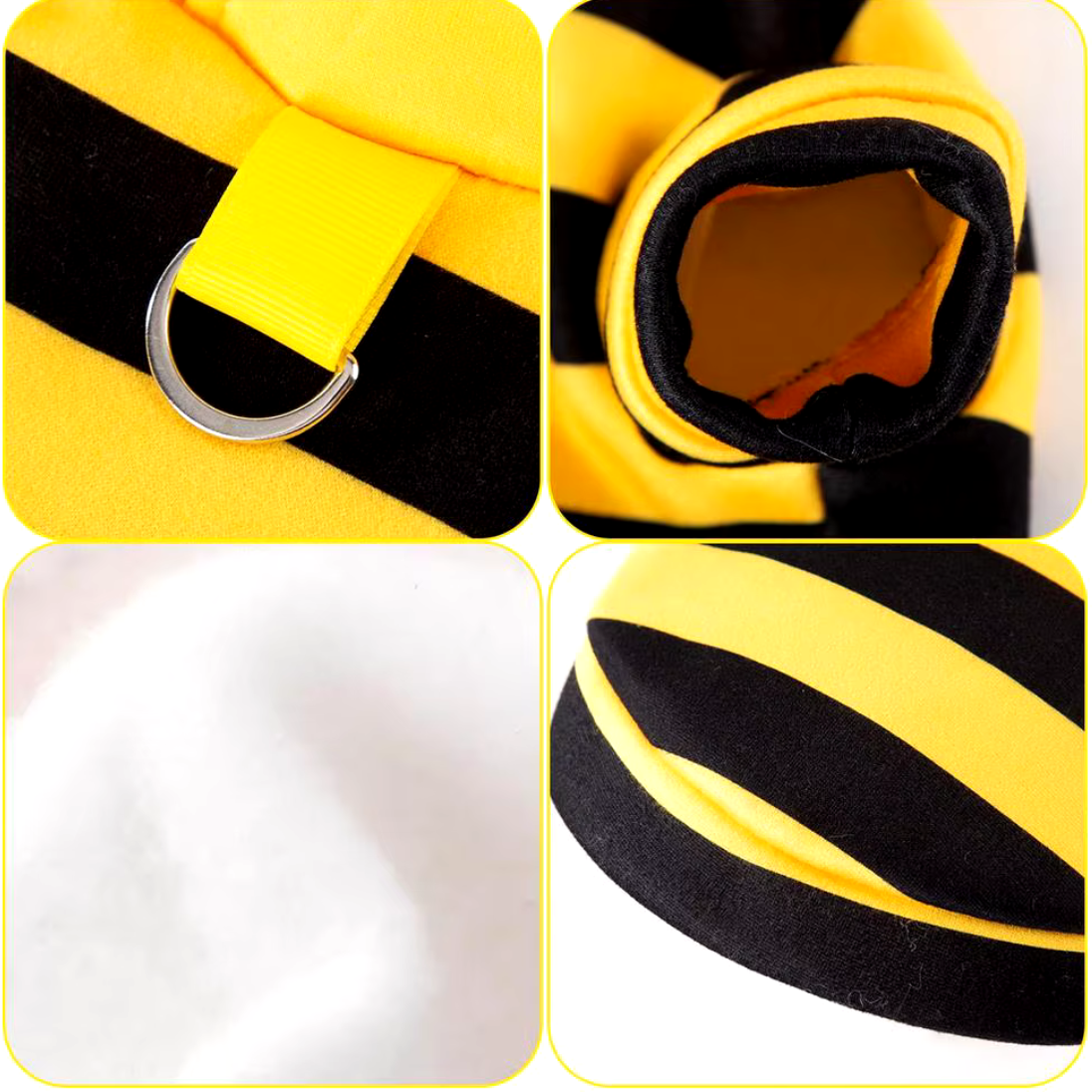 Dog Bee Costume - Soft hoodie for pets, perfect for Halloween and Christmas celebrations.