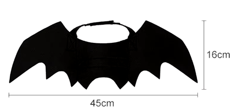 Cute black bat wings harness costume for pets, perfect for Halloween and cosplay, suitable for both cats and dogs.