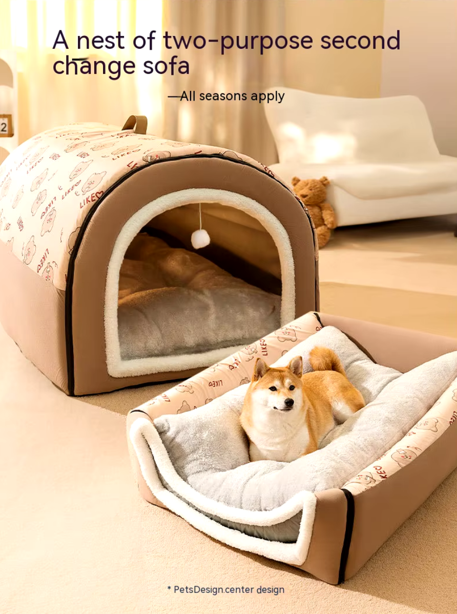 Neuro Cat Large Winter Dog Bed Nest, warm and washable, perfect for large dogs and cats.