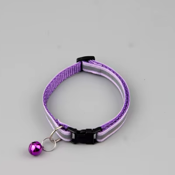 Reflective cat and dog collar with adjustable fit and bell for nighttime safety
