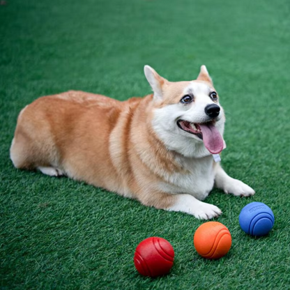 Durable rubber bouncing dog chew ball for fetch and chewing