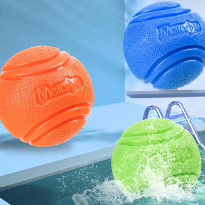 Durable rubber bouncing dog chew ball for fetch and chewing