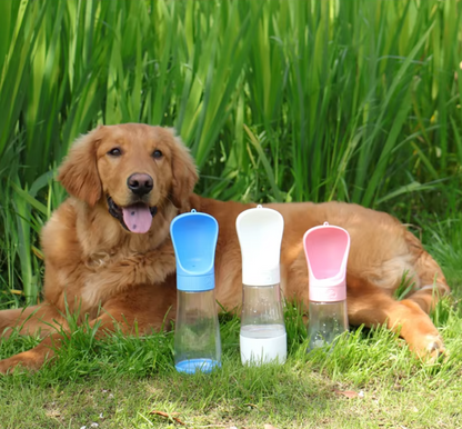 2 in 1 portable dog water bottle and food dispenser for outdoor activities