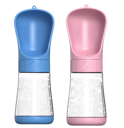 2 in 1 portable dog water bottle and food dispenser for outdoor activities