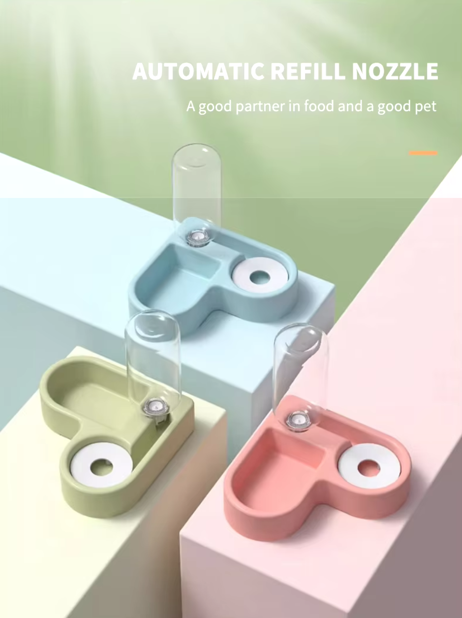 Double dog and cat bowl set for feeding and drinking, durable pet-safe materials, stylish design, easy to clean for small dogs and cats.