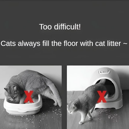 Double-layer waterproof cat litter mat with non-slip EVA design, traps litter and protects floors from dirt and moisture.