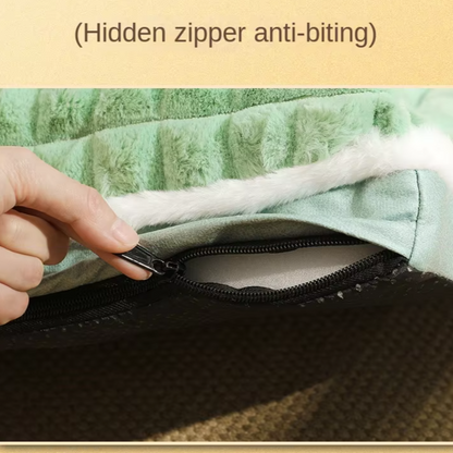 Thick plush pet bed mat for dogs and cats with washable cover for winter comfort