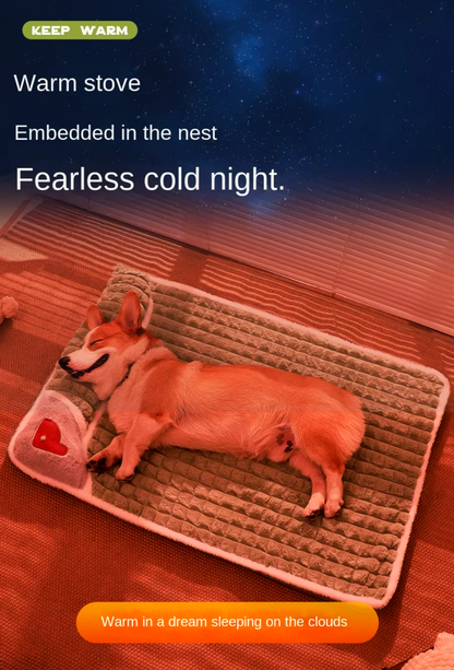 Thick plush pet bed mat for dogs and cats with washable cover for winter comfort