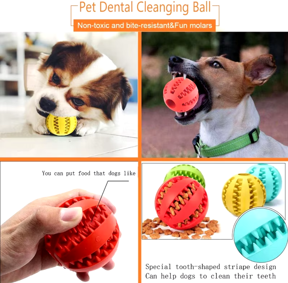 Elasticity Ball Dog Toy made of natural rubber, ideal for chewing, teeth cleaning, and interactive play for small and medium dogs.