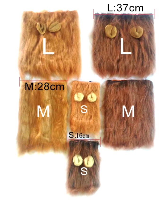 Funny lion mane hat for dogs and cats, perfect for cosplay and festive celebrations, includes a matching tail for a complete look.