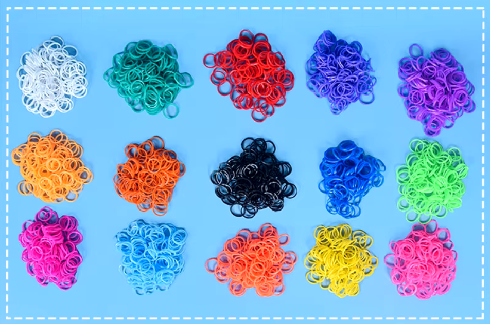 Colorful pet grooming rubber bands for DIY hair bows and accessories, perfect for all dog breeds.