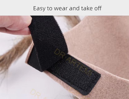 Dog wearing a giant plush spider costume for Halloween with funny, spooky legs.