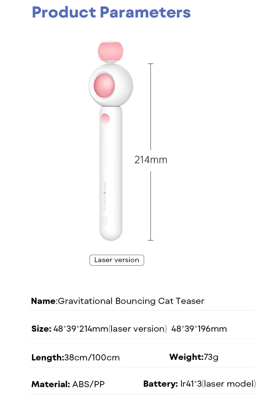 Interactive gravitational cat teaser with laser wand for engaging and safe play, designed for stimulating activity in cats.