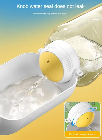 Portable dog travel water bottle with food container – ideal for hiking and trips