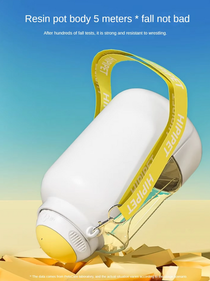 Portable dog travel water bottle with food container – ideal for hiking and trips