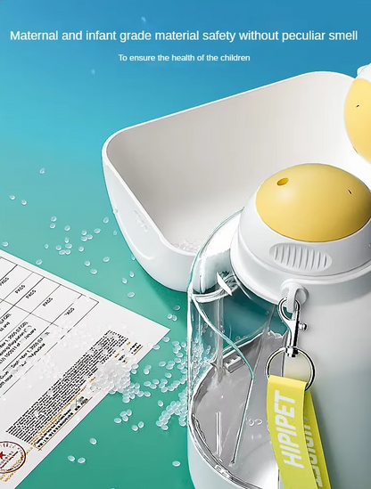 Portable dog travel water bottle with food container – ideal for hiking and trips