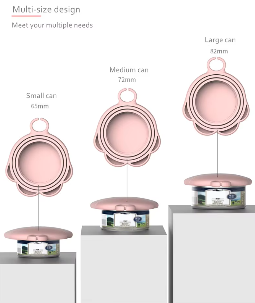 Multifunctional pet spoon and can opener for easy food storage and serving.