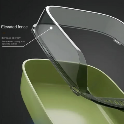 High-sided open cat litter box with low entry, designed for kittens, senior cats, and splash protection.