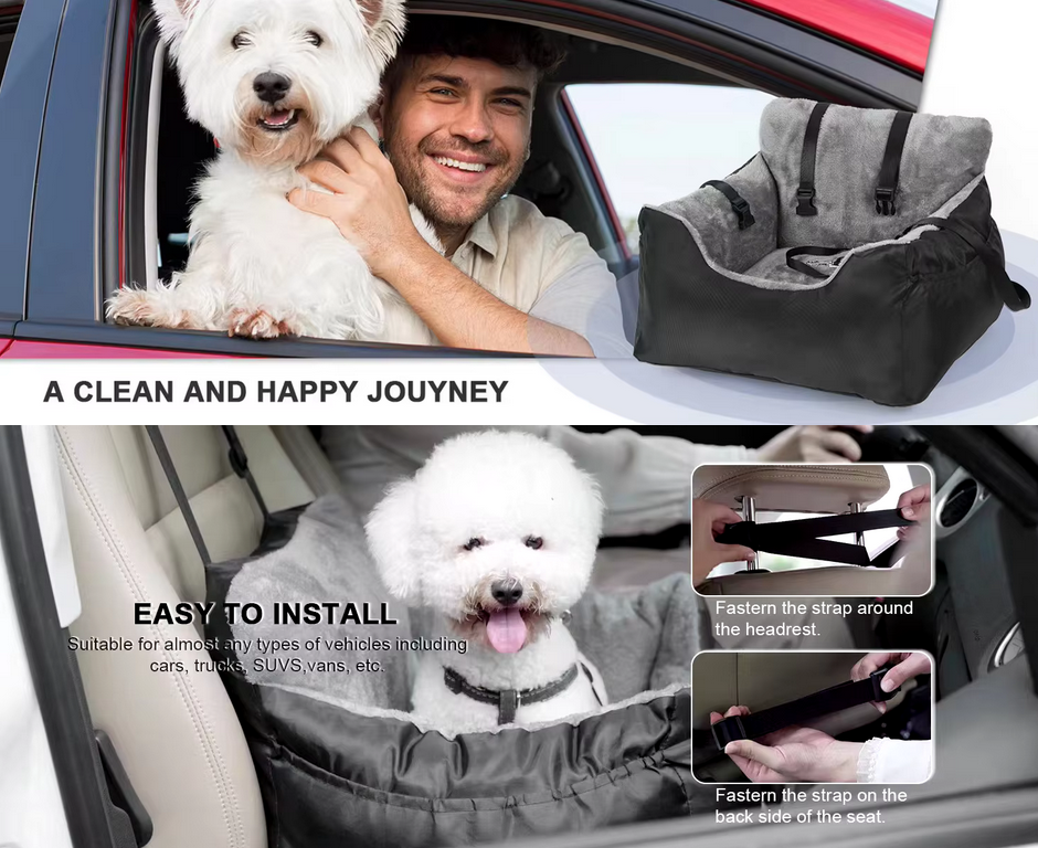 Pet car seat for large and medium dogs - durable, washable, and comfortable travel accessory.